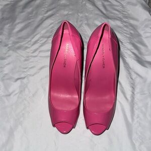 Marc Fisher Hot Pink Peep-Toe Heels